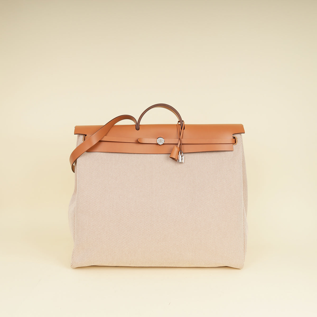 Hermes Natural Herbag Zip 50 Retourne Cabine Bag-Hermes-THE CLOSET
