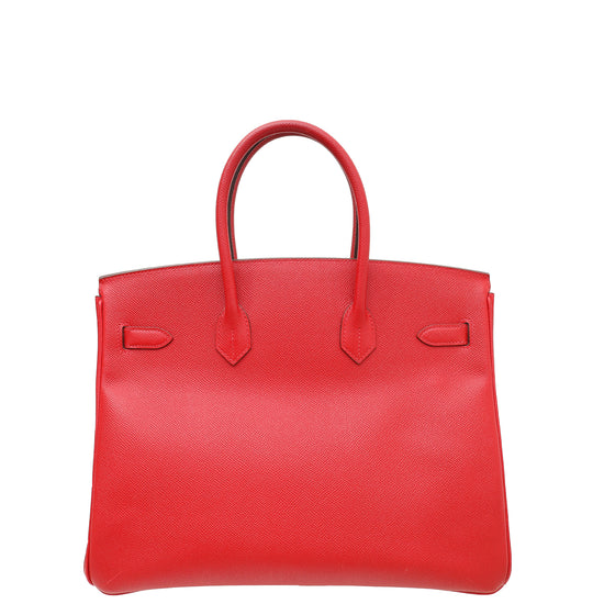 Hermes Rouge Casaque Birkin 35 Bag W/ Twilly