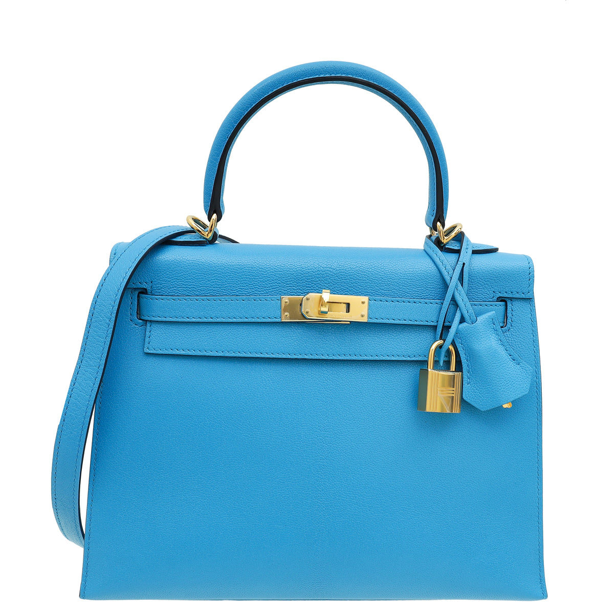 Hermes Bleu Frida Sellier Kelly 25 Bag-Hermes-THE CLOSET