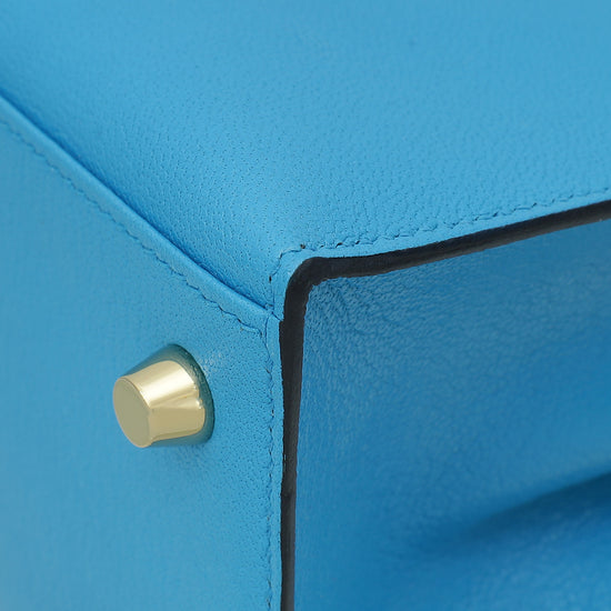 Hermes Bleu Frida Sellier Kelly 25 Bag-Hermes-THE CLOSET