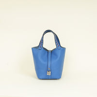 Hermes Tricolor Picotin Lock 18 Tressage De Cuir Bag