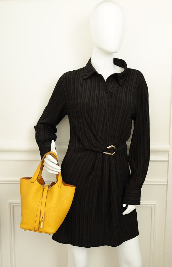 Hermes Jaune Ambre Picotin Lock 18 Bag-Hermes-THE CLOSET
