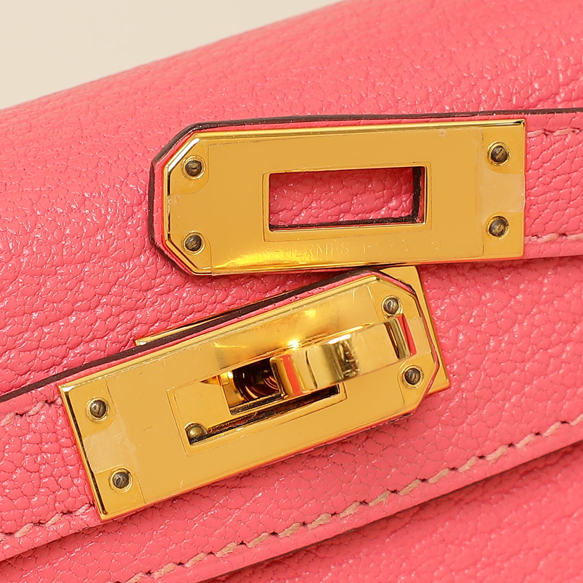 Hermes Rose Azalee Chevre Mysore Mini Kelly Sellier Bag-Hermes-THE CLOSET