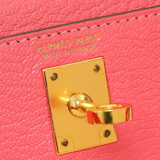 Hermes Rose Azalee Chevre Mysore Mini Kelly Sellier Bag-Hermes-THE CLOSET
