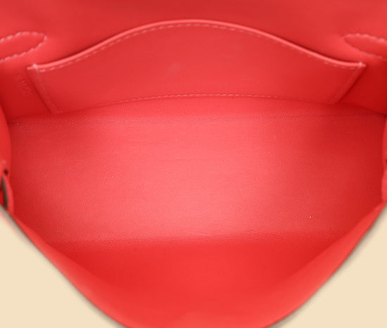 Hermes Rose Azalee Chevre Mysore Mini Kelly Sellier Bag-Hermes-THE CLOSET