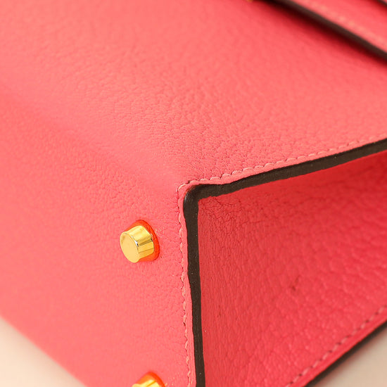 Hermes Rose Azalee Chevre Mysore Mini Kelly Sellier Bag-Hermes-THE CLOSET