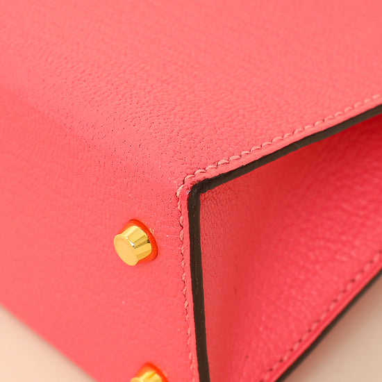 Hermes Rose Azalee Chevre Mysore Mini Kelly Sellier Bag-Hermes-THE CLOSET