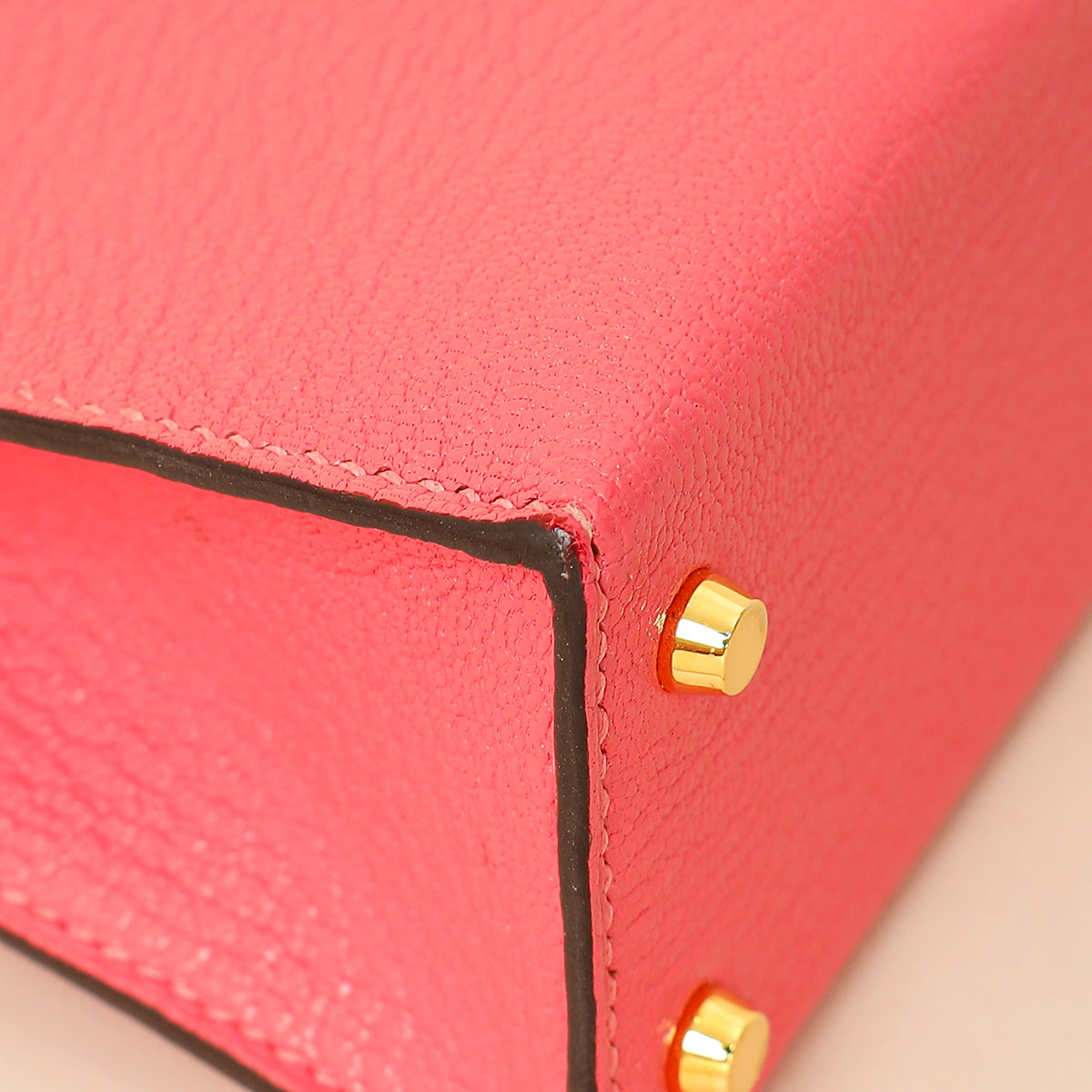 Hermes Rose Azalee Chevre Mysore Mini Kelly Sellier Bag-Hermes-THE CLOSET