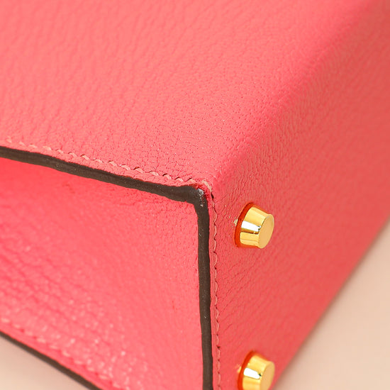 Hermes Rose Azalee Chevre Mysore Mini Kelly Sellier Bag-Hermes-THE CLOSET