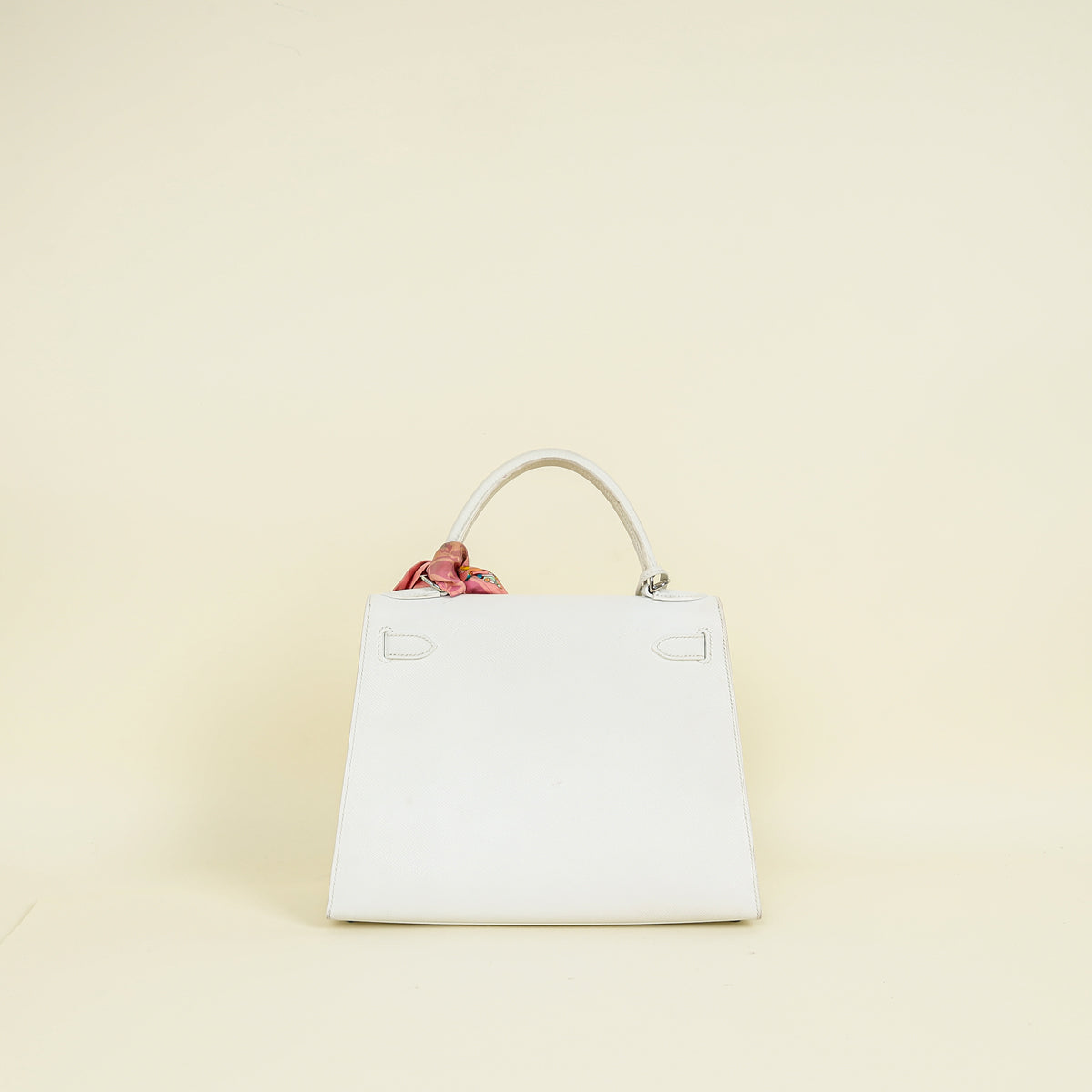 Hermes Blanc Sellier Kelly 28 Bag w/ Twilly