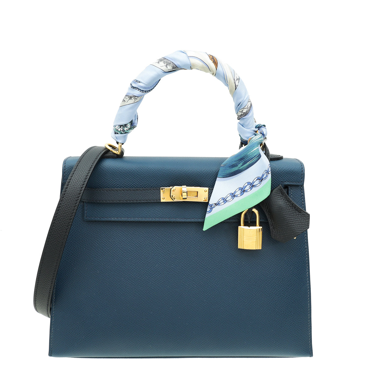Hermes Tricolor Sellier Kelly 25 Bag w/Twilly-Hermes-THE CLOSET