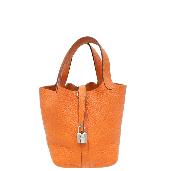 Hermes Orange Picotin Lock 18 Bag