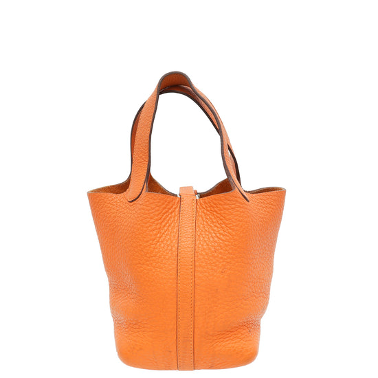 Hermes Orange Picotin Lock 18 Bag