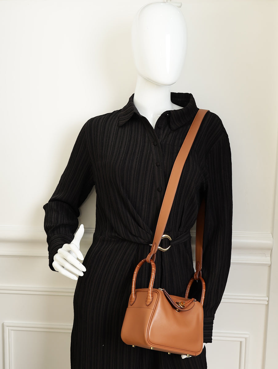 Hermes Fauve Mini Lindy Touch Bag