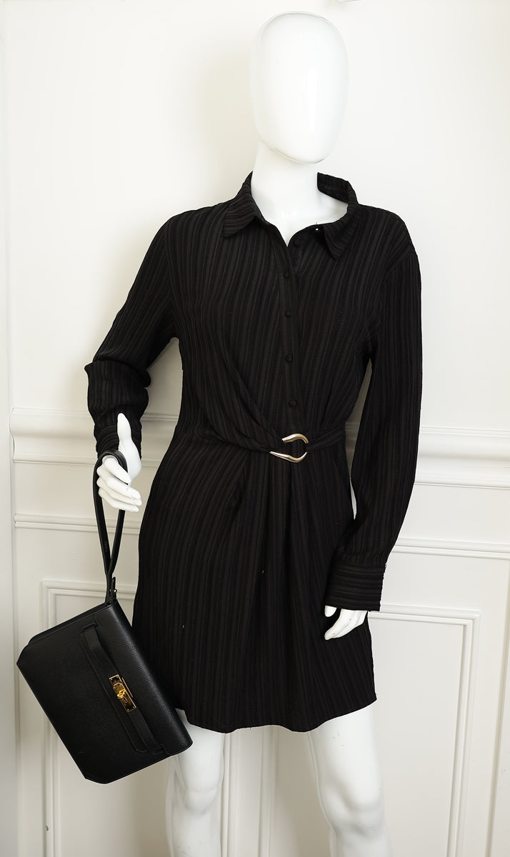 Hermes Noir Kelly Depeches 25 Bag