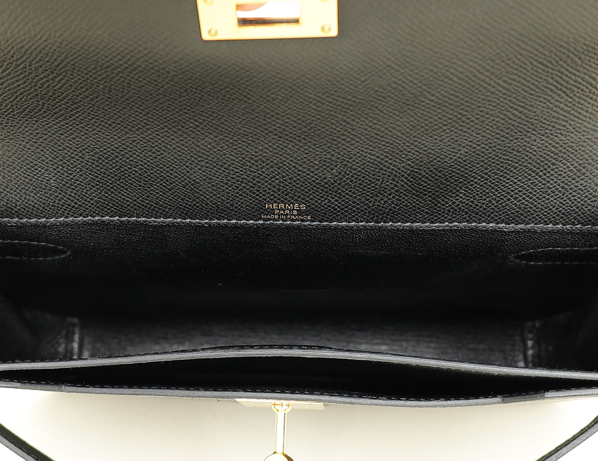Hermes Noir Kelly Depeches 25 Bag