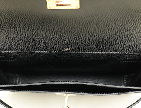 Hermes Noir Kelly Depeches 25 Bag