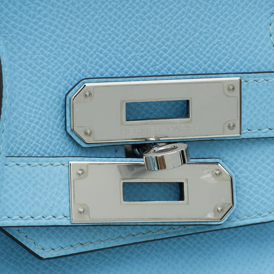 Hermes Blue Celeste Retourne Birkin 30 Bag