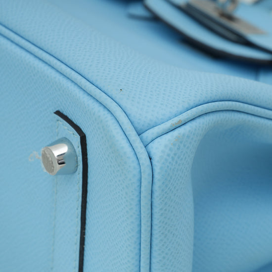 Hermes Blue Celeste Retourne Birkin 30 Bag