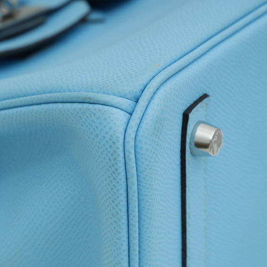 Hermes Blue Celeste Retourne Birkin 30 Bag