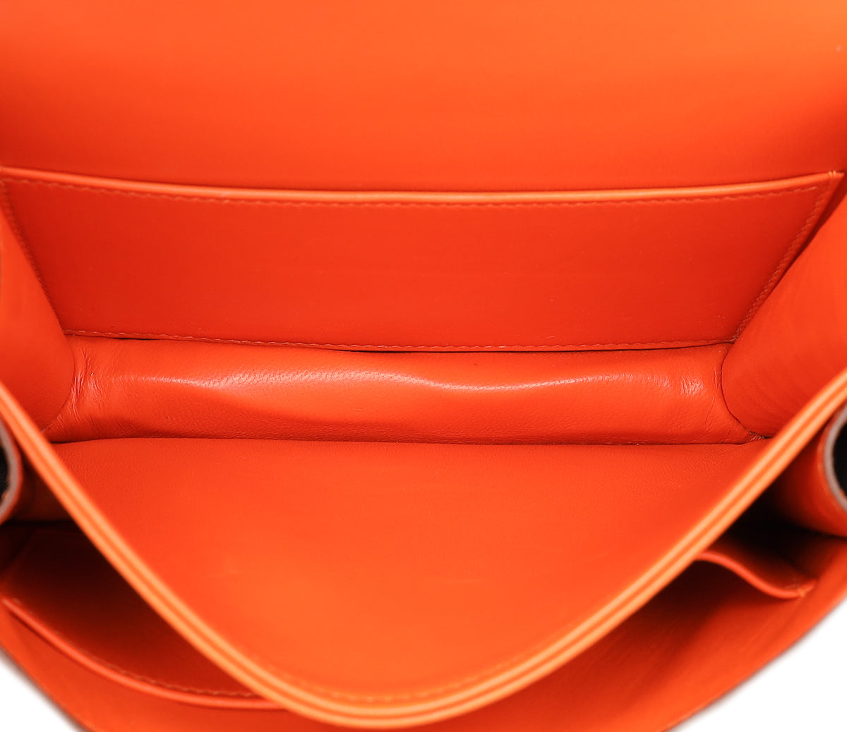 Hermes Orange Shiny Alligator Mini Constance Bag