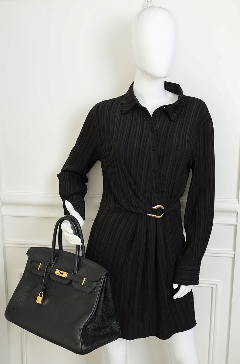 Hermes Noir Birkin 35 Bag