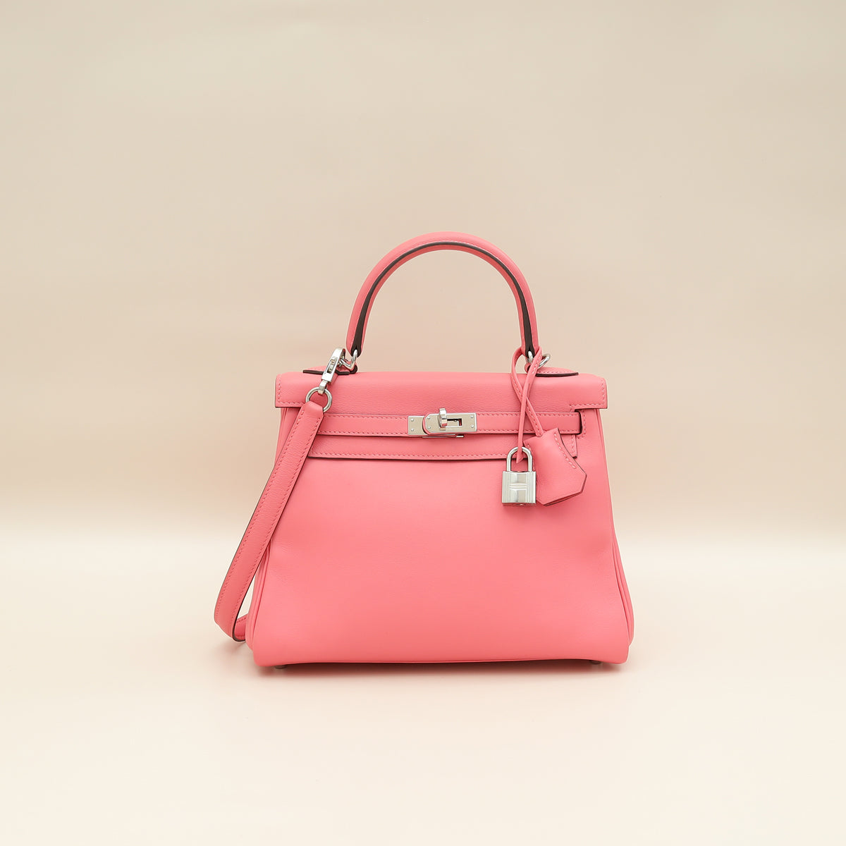 Hermes Rose Azalee Kelly 25 Retourne Bag