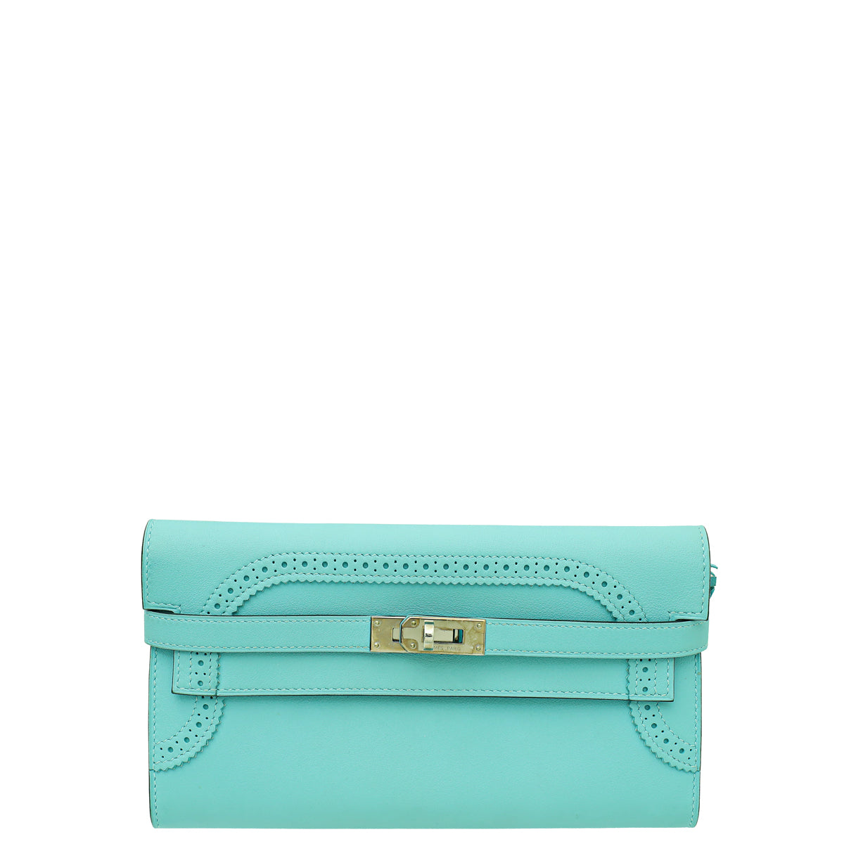 Hermes Bleu Atole Kelly Classic Ghillies Wallet-Hermes-THE CLOSET