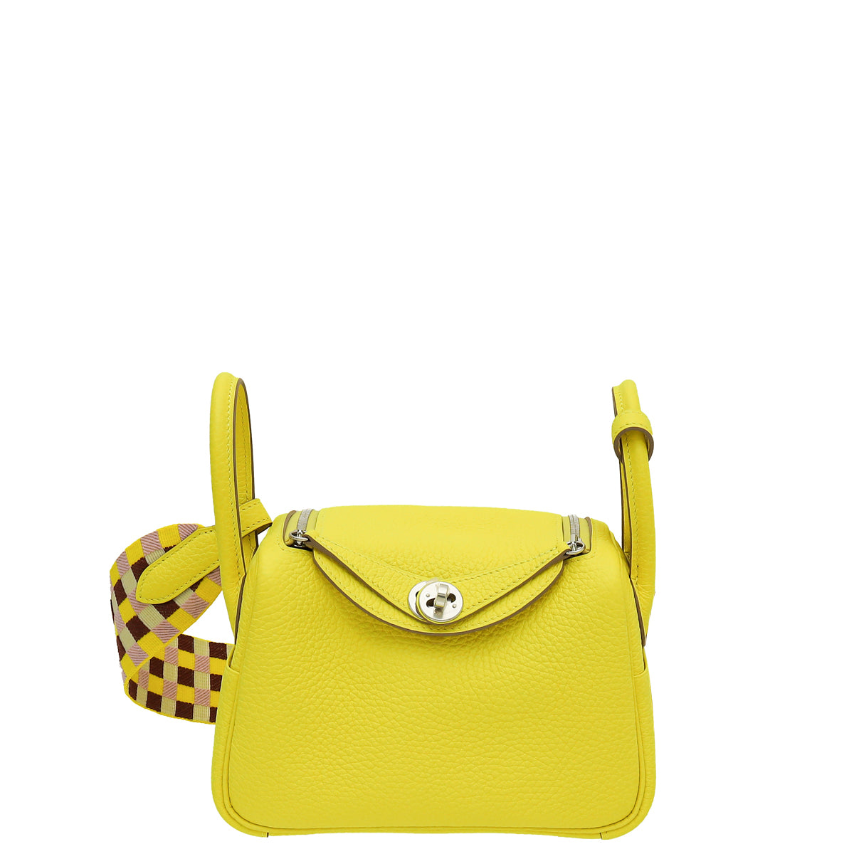 Hermes Multicolor Mini Lindy Bag W/ Sangle Maxi Quadrille Strap-Hermes-THE CLOSET