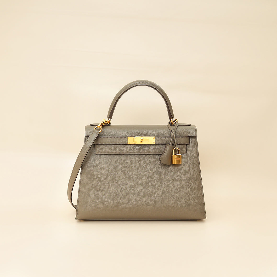 Hermes Gris Etain Sellier Kelly 28 Bag-Hermes-THE CLOSET