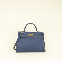 Hermes Bleu Indigo Retourne Kelly 35 Bag