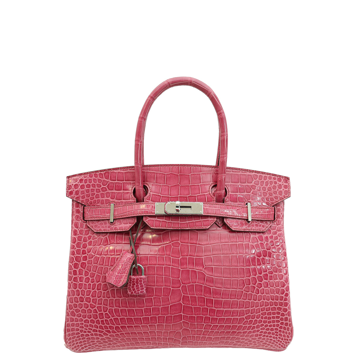 Hermes Fuchsia Shiny Porosus Crocodile Birkin 30 Bag