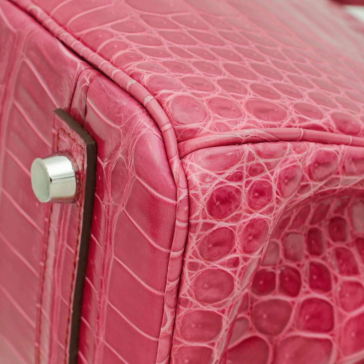 Hermes Fuchsia Shiny Porosus Crocodile Birkin 30 Bag