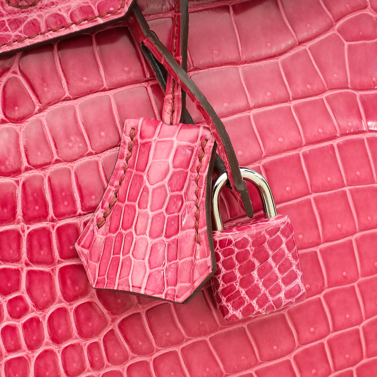 Hermes Fuchsia Shiny Porosus Crocodile Birkin 30 Bag