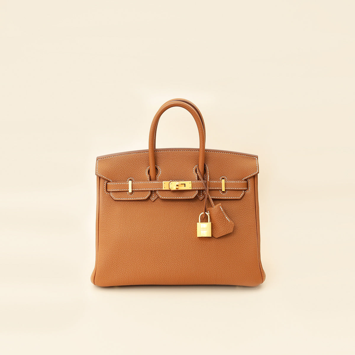 Hermes Gold Birkin 25 Retourne Bag-Hermes-THE CLOSET