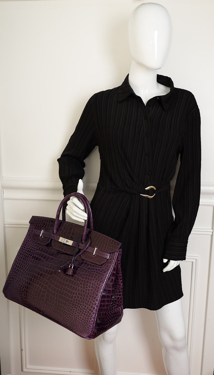 Hermes Shiny Porosus Crocodile Birkin 40-Hermes-THE CLOSET