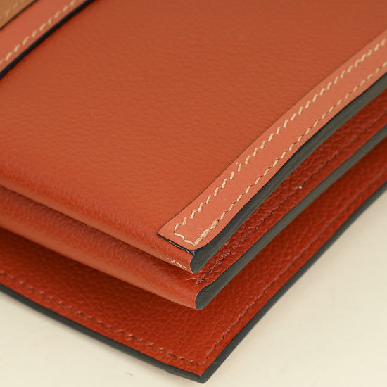 Hermes Bicolor H Passant Clutch Bag