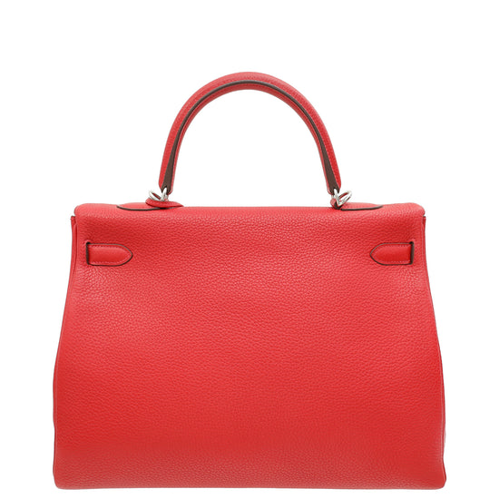 Hermes Rouge Casaque Retourne Kelly 35 Bag