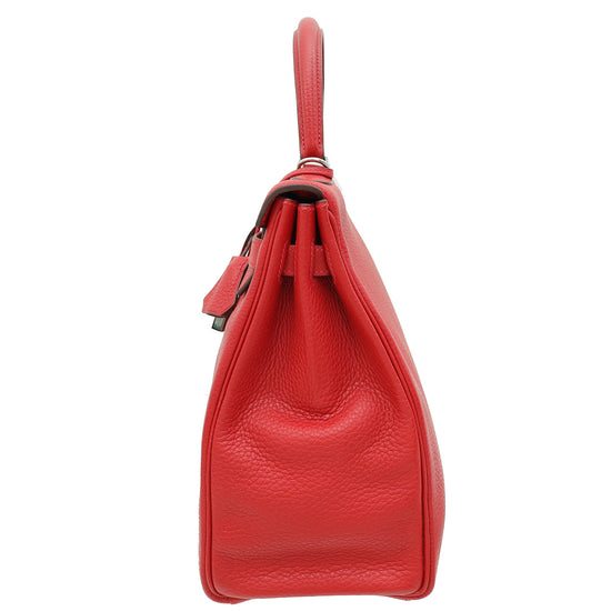 Hermes Rouge Casaque Retourne Kelly 35 Bag