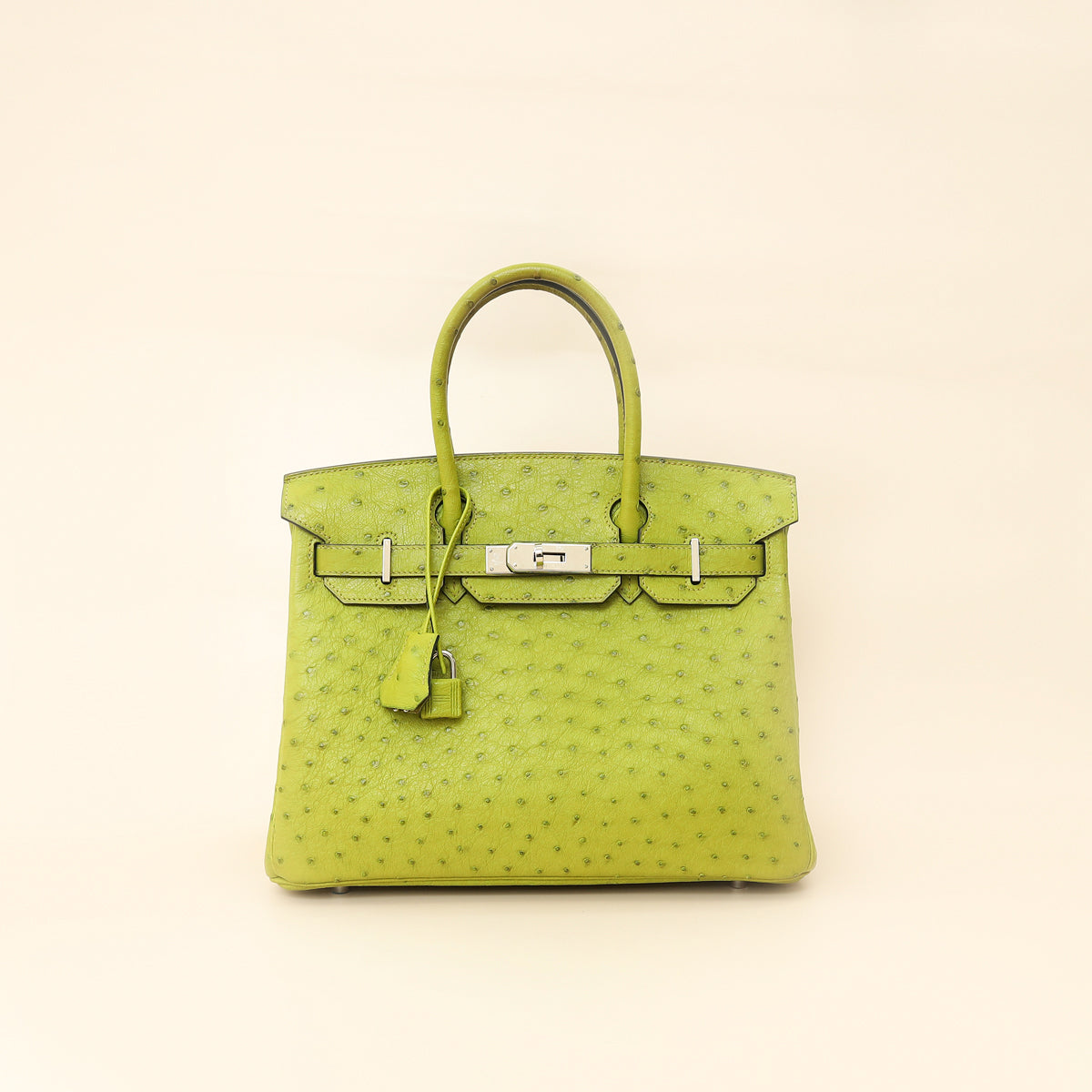 Hermes Vert Anis Ostrich Birkin 30 Bag