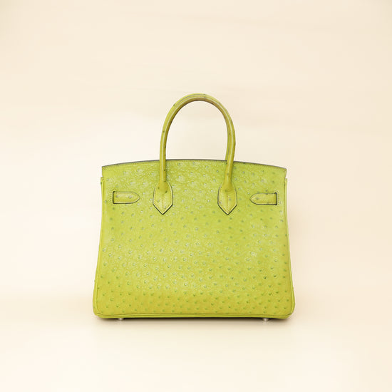 Hermes Vert Anis Ostrich Birkin 30 Bag