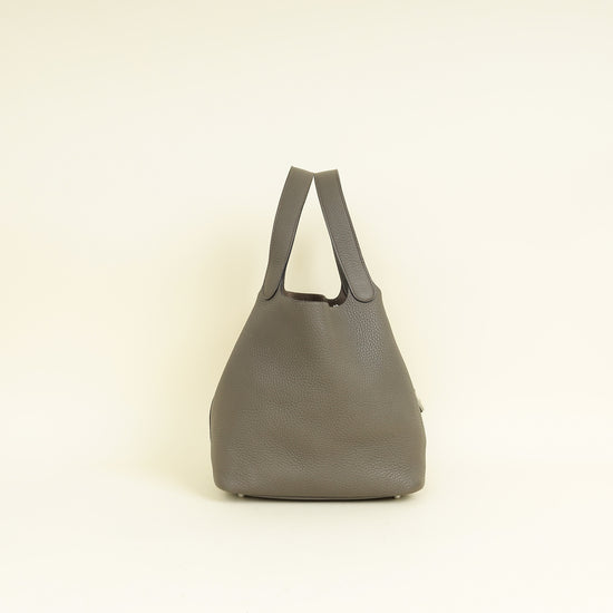 Hermes Gris Etain Picotin Lock 22 Bag