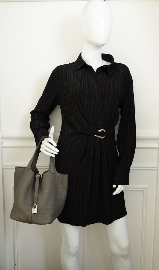 Hermes Gris Etain Picotin Lock 22 Bag