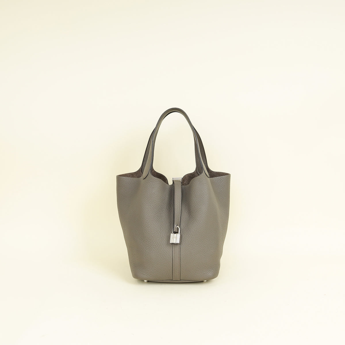 Hermes Gris Etain Picotin Lock 22 Bag