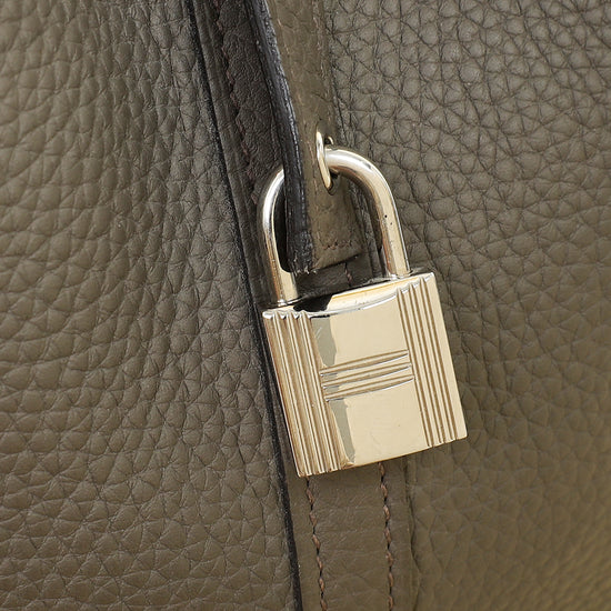 Hermes Gris Etain Picotin Lock 22 Bag