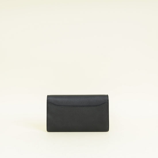 Hermes Noir Constance To Go Lizard Lock Wallet