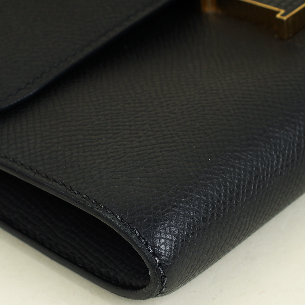 Hermes Noir Constance To Go Lizard Lock Wallet