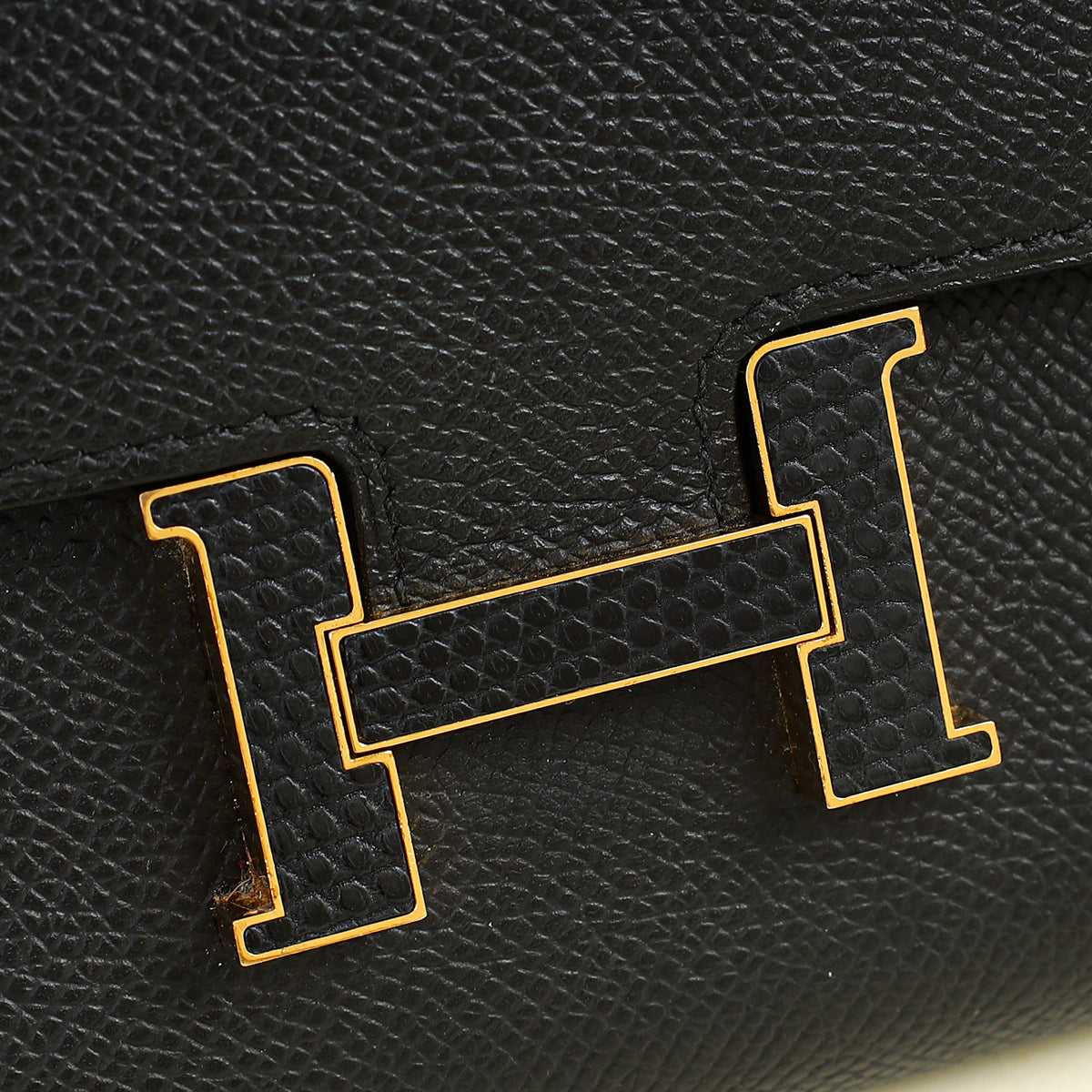 Hermes Noir Constance To Go Lizard Lock Wallet