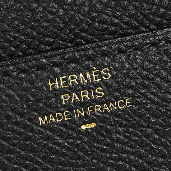 Hermes Noir Constance To Go Lizard Lock Wallet
