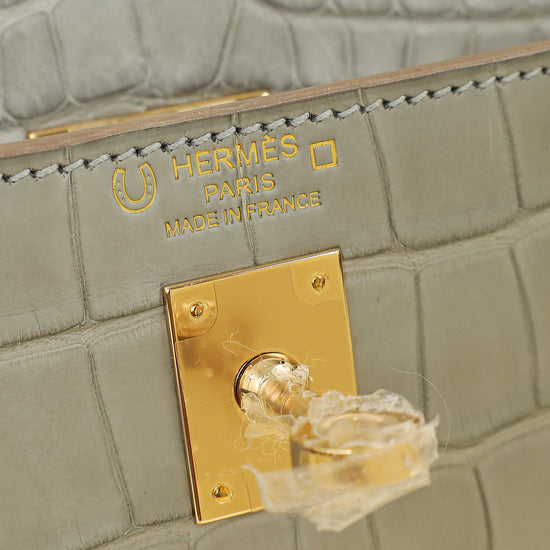 Hermes Bicolor Kelly 25 Verso Retourne Alligator Mississippien Horse Shoe Bag